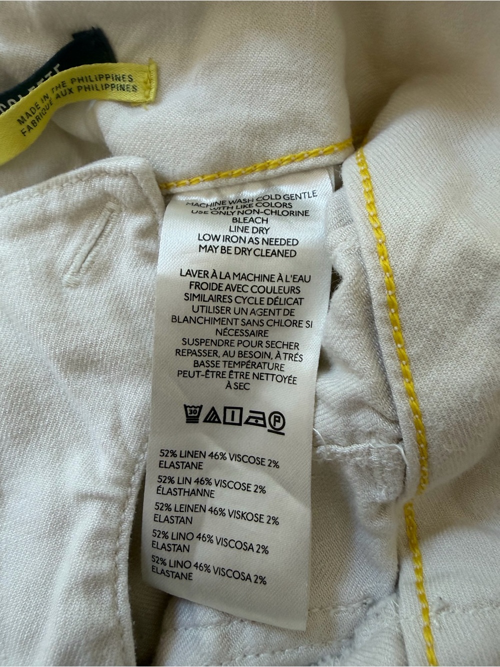Maeve Collette Crop by Anthropologie Wide Leg Linen Blend Pants 24 Petite Flawed - Picture 7 of 10